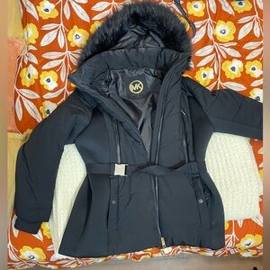 Michael Kors Black and Gold Logo Jacket